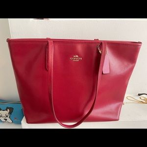 Coach Red Tote Bag